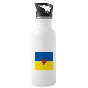 Coeur Paix Symbole Paix Mondiale Ukraine Russie - Gourde avec paille intégrée - blanc - Droite
