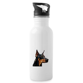 DOBERMANN - Trinkflasche mit integriertem Trinkhalm - Weiß - Rechts