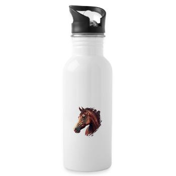 HORSE - Trinkflasche mit integriertem Trinkhalm - Weiß - Rechts