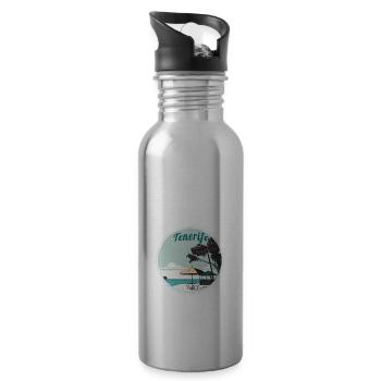 Tenerife Îles Canaries Retro Beach - Gourde avec paille intégrée - argent clair - Droite