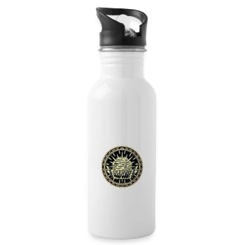 Gold Coast Australia Vintage Sunset - Water bottle with straw - white - Right