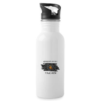 Tauchen Mir reichts, ich geh tauchen - Trinkflasche mit integriertem Trinkhalm - Weiß - Rechts