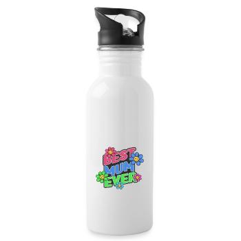 Best Mum ever - Water bottle with straw - white - Right