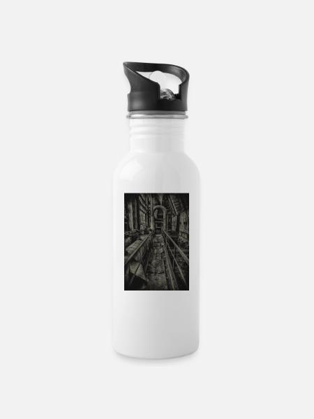 Lost Place - Industry - Water bottle with straw - white