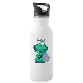 Green monster - Gourde avec paille intégrée - blanc - Droite