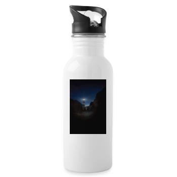 Leuchtturm - Trinkflasche mit integriertem Trinkhalm - Weiß - Rechts