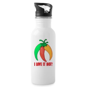 Chilli pepper hot pepper chili pepper hot food - Water bottle with straw - white - Right