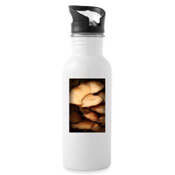 mushroom pattern - Water bottle with straw - white - Right