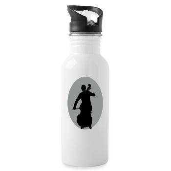 Kontrabass - Trinkflasche mit integriertem Trinkhalm - Weiß - Rechts