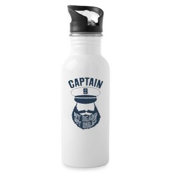 CAPTAIN BEARD RULES BOAT - Water bottle with straw - white - Right