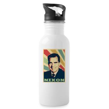Richard Nixon Vintage Colors - Water bottle with straw - white - Right