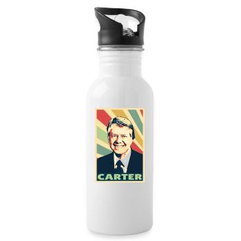 Jimmy Carter Vintage Farben - Trinkflasche mit integriertem Trinkhalm - Weiß - Rechts