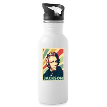 Andrew Jackson Vintage Colors - Water bottle with straw - white - Right