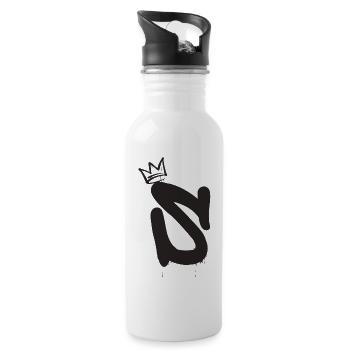S - Trinkflasche mit integriertem Trinkhalm - Weiß - Rechts