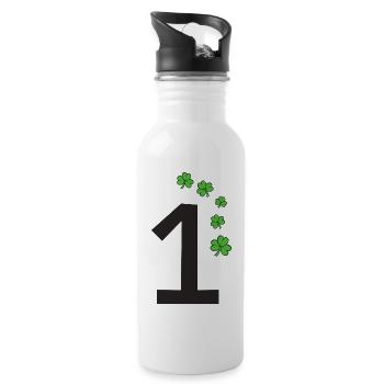 1 - Trinkflasche mit integriertem Trinkhalm - Weiß - Rechts