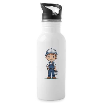 Painters, varnishers or decorators - Water bottle with straw - white - Right