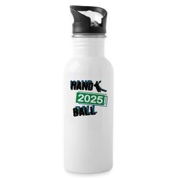 Handball Spieler Team Turnier Mannschaft in 2025 - Trinkflasche mit integriertem Trinkhalm - Weiß - Rechts