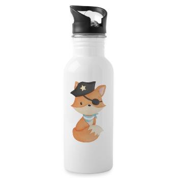 Fox en pirate - Gourde avec paille intégrée - blanc - Droite