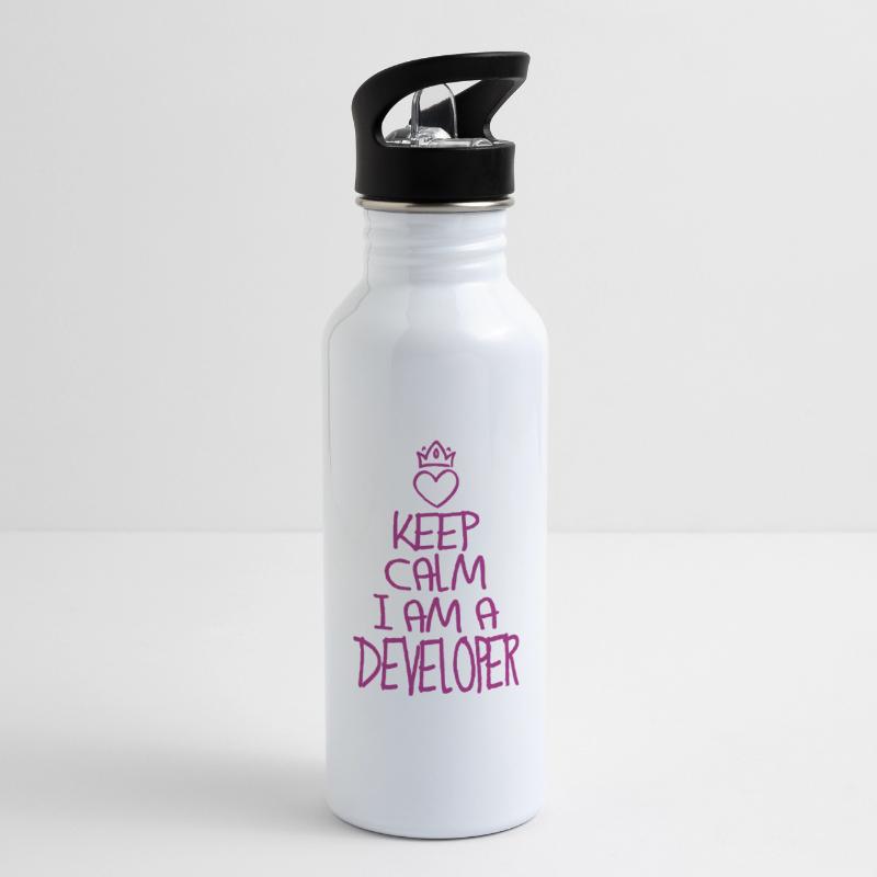 Keep Calm Software Developer Cool Cadeau Gourde avec paille intégrée