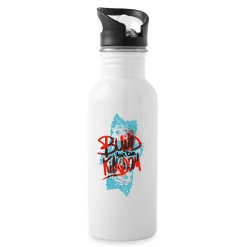 Build Your Own Kingdom ! Only One Place - Water bottle with straw - white - Right
