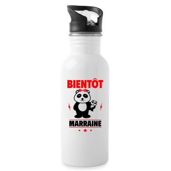 bientôt marraine,future marraine,annonce grossesse - Gourde avec paille intégrée - blanc - Droite