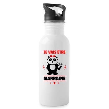 je vais être marraine, future marraine - Gourde avec paille intégrée - blanc - Droite