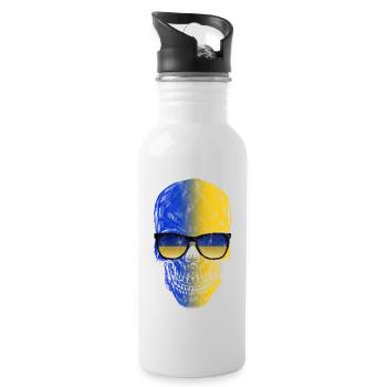 Ukraine - Water bottle with straw - white - Right