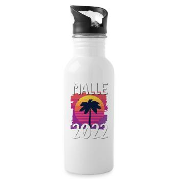 Malle 2022 - Gourde avec paille intégrée - blanc - Droite