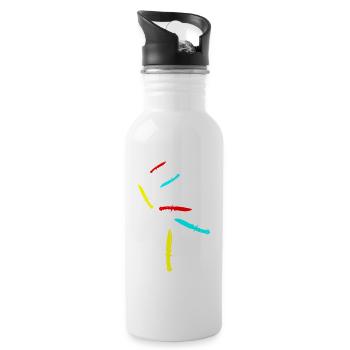 Messer icon - Trinkflasche mit integriertem Trinkhalm - Weiß - Rechts