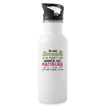 Jardinière Jardinage Jardinier Potager Humour - Gourde avec paille intégrée - blanc - Droite