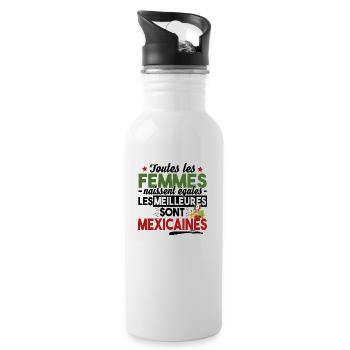 Mexicaine Mexique Femme Cadeau Espagnol Humour - Gourde avec paille intégrée - blanc - Droite