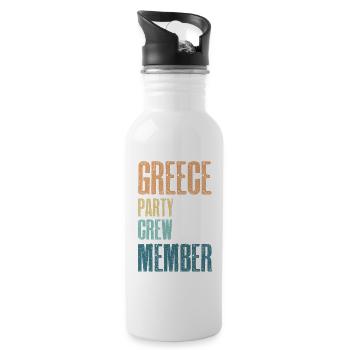 Greece Party Crew - Water bottle with straw - white - Right