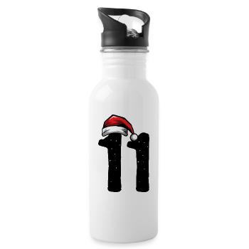 11 Numéro Noël - Gourde avec paille intégrée - blanc - Droite