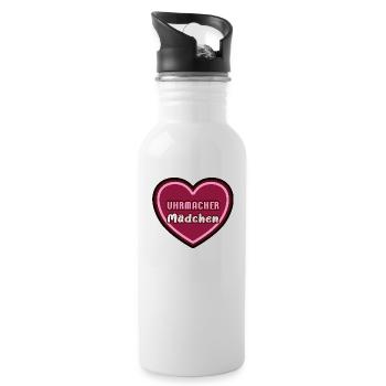 Uhrmacherin Uhrmacher Mädchen Kind Azubine Azubi - Trinkflasche mit integriertem Trinkhalm - Weiß - Rechts