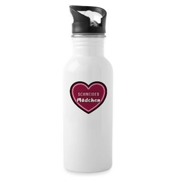 Schneiderin Schneider Mädchen Kind Azubine Girls - Trinkflasche mit integriertem Trinkhalm - Weiß - Rechts