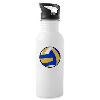 Volleyball player beachvolleyball gift idea - Water bottle with straw - white - Right