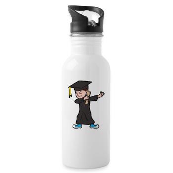 Dabbing Dab graduation - Water bottle with straw - white - Right