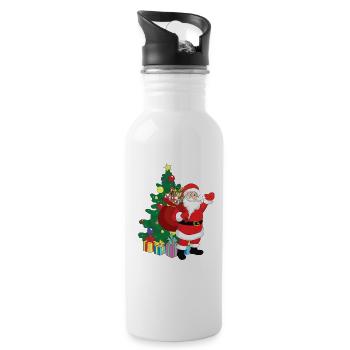 Santa Claus - Water bottle with straw - white - Right