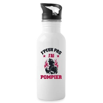 I can't I have firefighter - Water bottle with straw - white - Right