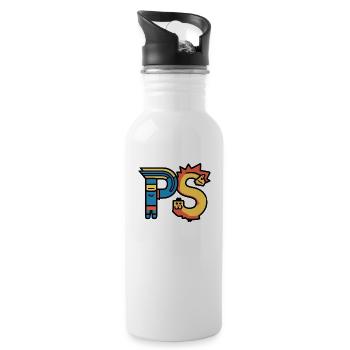 PS - Trinkflasche mit integriertem Trinkhalm - Weiß - Rechts