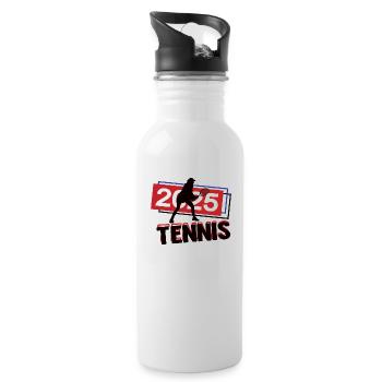 Tennis Spielerin Team Turnier Mannschaft 2025 - Trinkflasche mit integriertem Trinkhalm - Weiß - Rechts