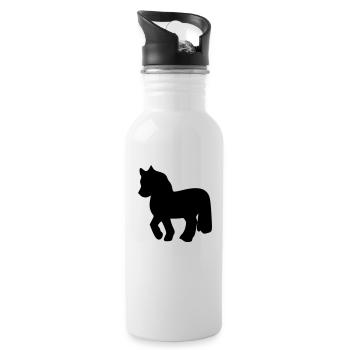 poney - Gourde avec paille intégrée - blanc - Droite