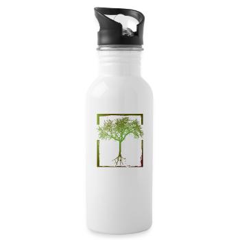 Mutter Natur - Rahmen 01 - Trinkflasche mit integriertem Trinkhalm - Weiß - Rechts