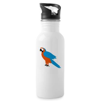 Papagei - Trinkflasche mit integriertem Trinkhalm - Weiß - Rechts