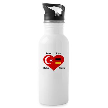 Turkey Germany Friendship - Water bottle with straw - white - Right