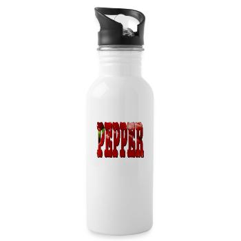 Pepper paprika - Water bottle with straw - white - Right