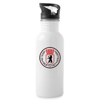Berlin - capital of the GDR - Water bottle with straw - white - Right
