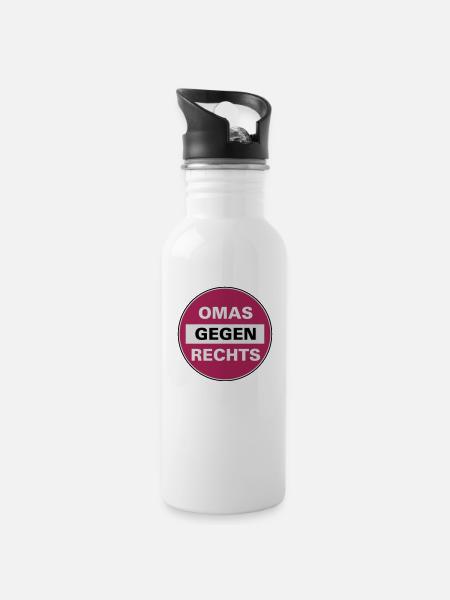 Grannies against right shield - Water bottle with straw - white