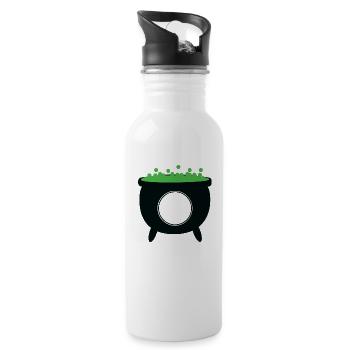 Witches Cauldron Monogram - Water bottle with straw - white - Right