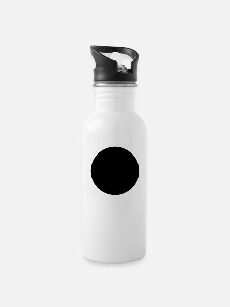 Cercle noir - Gourde avec paille intégrée - blanc